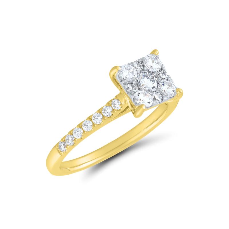 Diamond Composite Engagement Ring Set in 10K Yellow Gold &#40;1 1/2 ct. tw.&#41; – Image 4 of 5