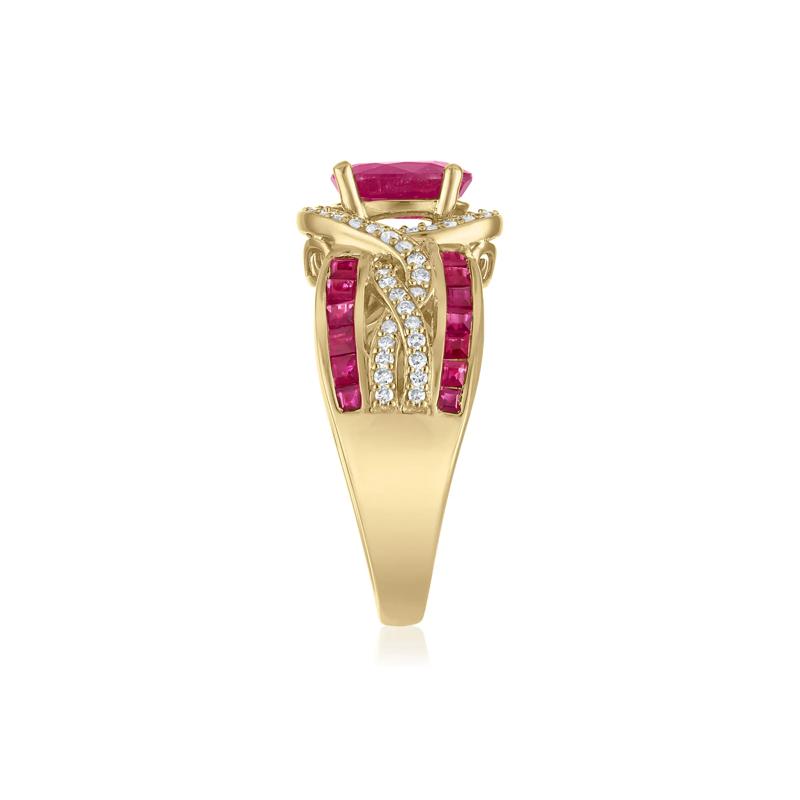 Ruby and Diamond Ring in 14K Yellow Gold &#40;1/3 ct. tw.&#41; – Image 3 of 3