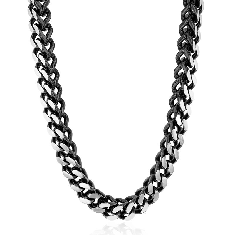 Square Franco Link Chain in Stainless Steel, 6MM, 24&rdquo; – Image 1 of 2
