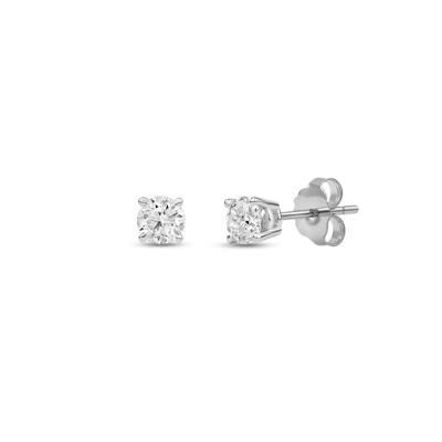 Lab Grown Diamond Round Solitaire Stud Earrings in 14K Gold