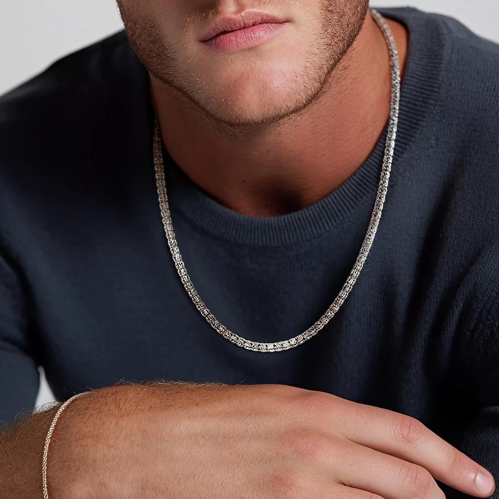 Solid Diamond-Cut Iced Chain in 14K White Gold, 3.1mm, 22&rdquo; – Image 4 of 4