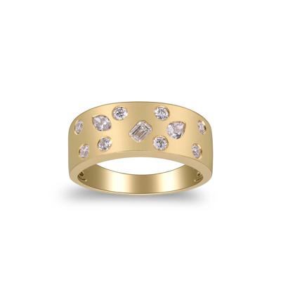 Multi-Cut Diamond Ring in 10K Yellow Gold