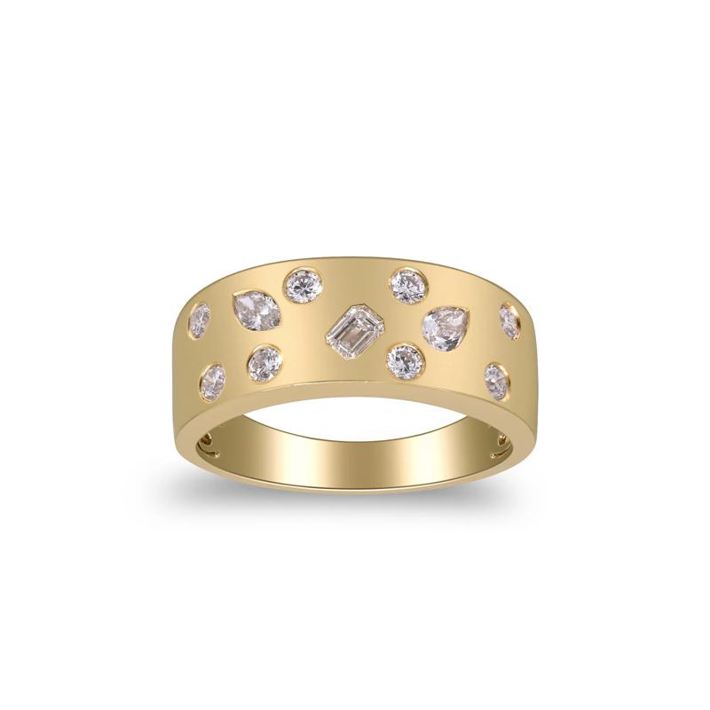 Multi-Cut Diamond Ring in 10K Yellow Gold – Image 1 of 5