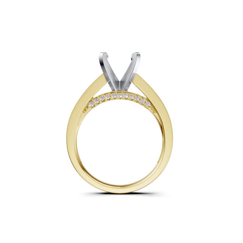 Lab Grown Diamond Semi-Mount Engagement Ring in 14K Yellow Gold &#40;1/10 ct. tw.&#41; – Image 4 of 6