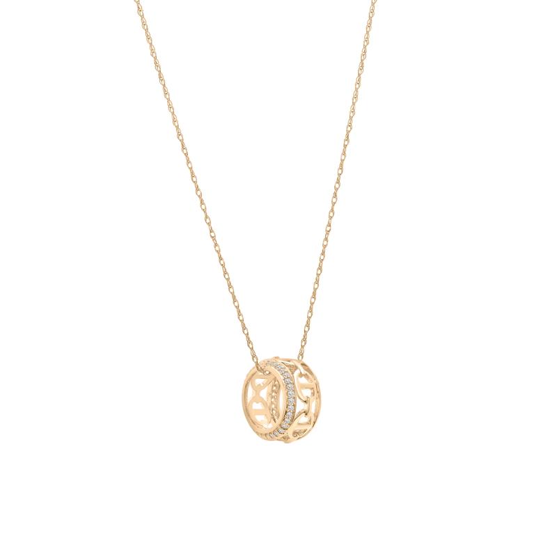 Diamond Loop Pendant in 10K Yellow Gold &#40;1/5 ct. tw.&#41; – Image 2 of 4