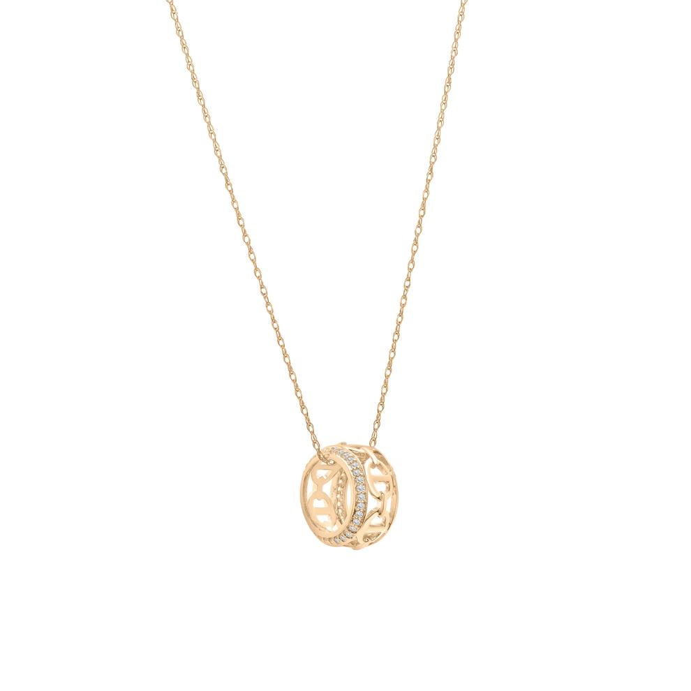 Diamond Loop Pendant in 10K Yellow Gold (1/5 ct. tw.) – Image 2 of 4