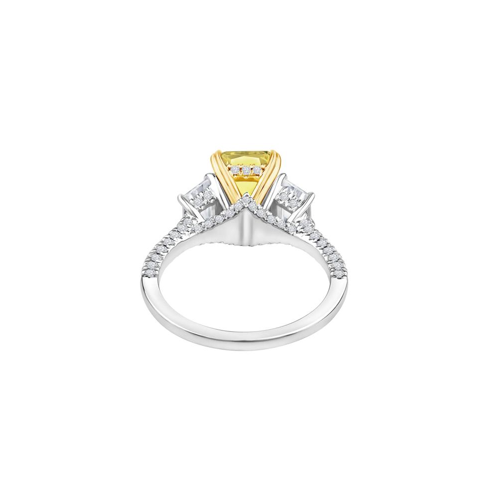 Wren Lab Grown Yellow Diamond Engagement Ring in Platinum &amp; 18K Yellow Gold (4 ct. tw.) – Image 4 of 4