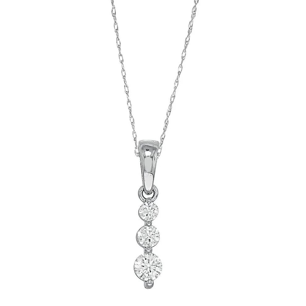 1/4 ct. tw. Diamond Three-Stone Pendant in 10K White Gold – Image 1 of 1