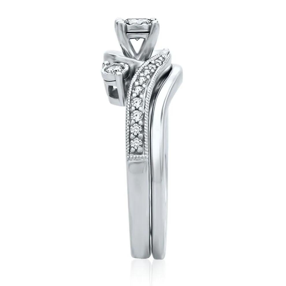 3/8 ct. tw. Diamond Engagement Ring Set in 10K White Gold – Image 3 of 6