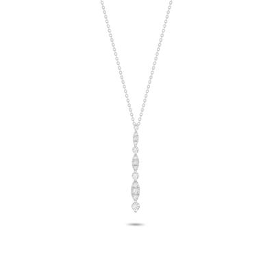 Diamond Faux Marquise Drop Pendant in 10K White Gold (1/4 ct. tw.)