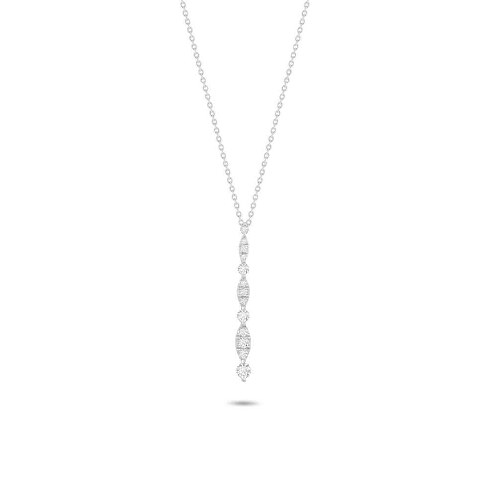 Diamond Faux Marquise Drop Pendant in 10K White Gold (1/4 ct. tw.) – Image 1 of 4