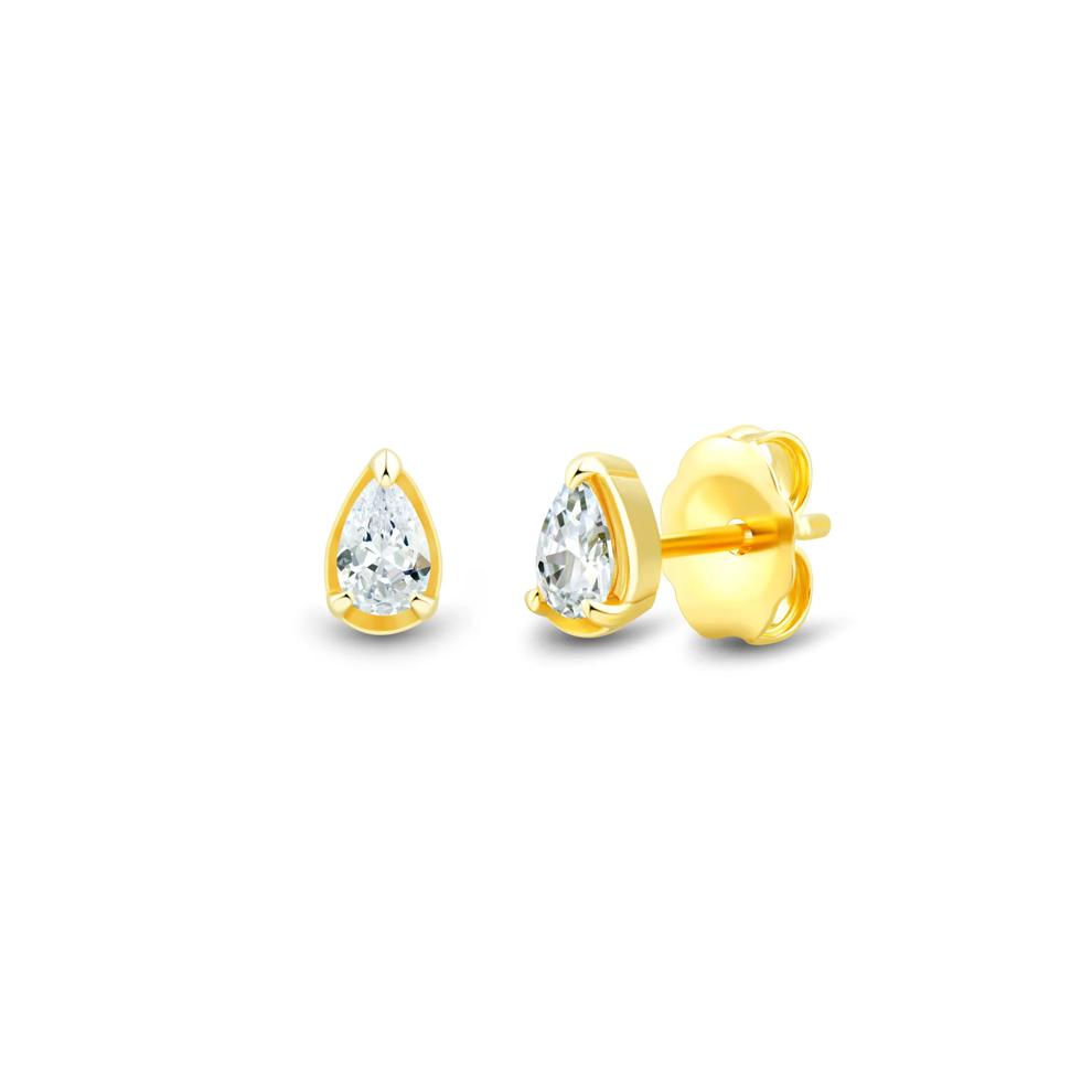 Lab Grown Diamond and Lab-Created Emerald Stud Earring Box Set in Vermeil &amp; 10K Yellow Gold (1/4 ct. tw.) – Image 4 of 7