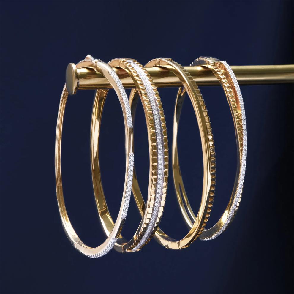 Diamond 'X' Bangle Bracelet in Vermeil (1/3 ct. tw.) – Image 4 of 4