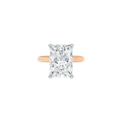 Lab Grown Diamond Radiant-Cut Solitaire Ring in 14K Rose & White Gold (6 ct.)