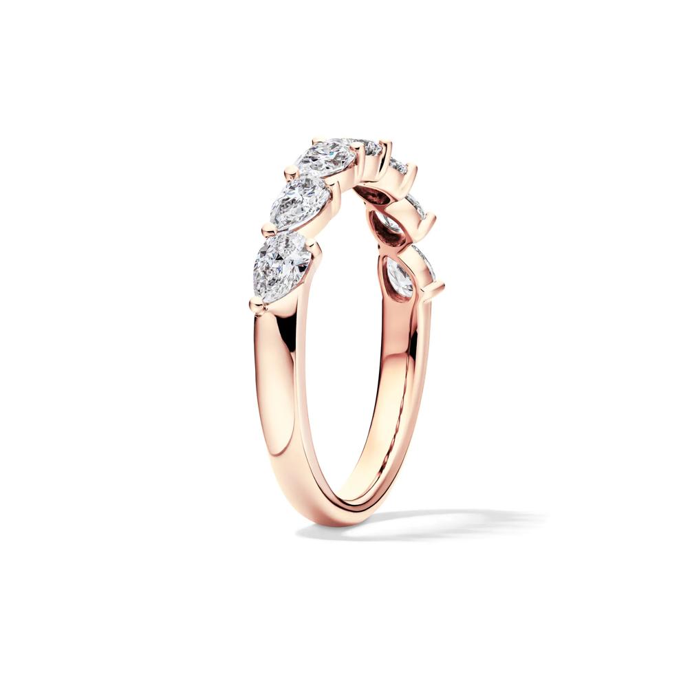 Lab Grown Diamond Pear-Shaped Slant Anniversary Band in 10K Rose Gold (1 ct. tw.) – Image 3 of 4