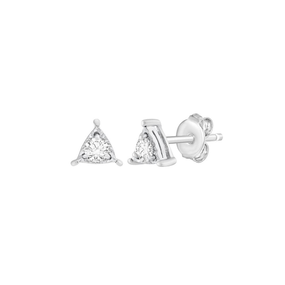 Diamond Triangle Stud Earrings in 10K White Gold (1/8 ct. tw.) – Image 1 of 1