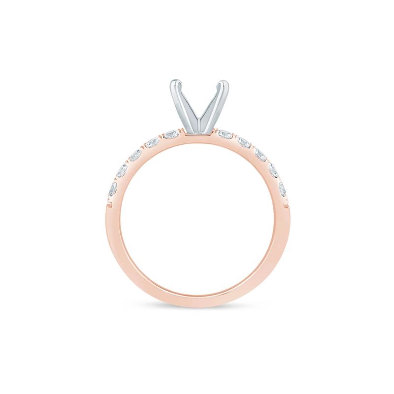 Diamond Semi-Mount Engagement Ring in 14K White and Rose Gold &#40;1/2 ct. tw.&#41; &#40;Setting Only&#41; – Image 4 of 6