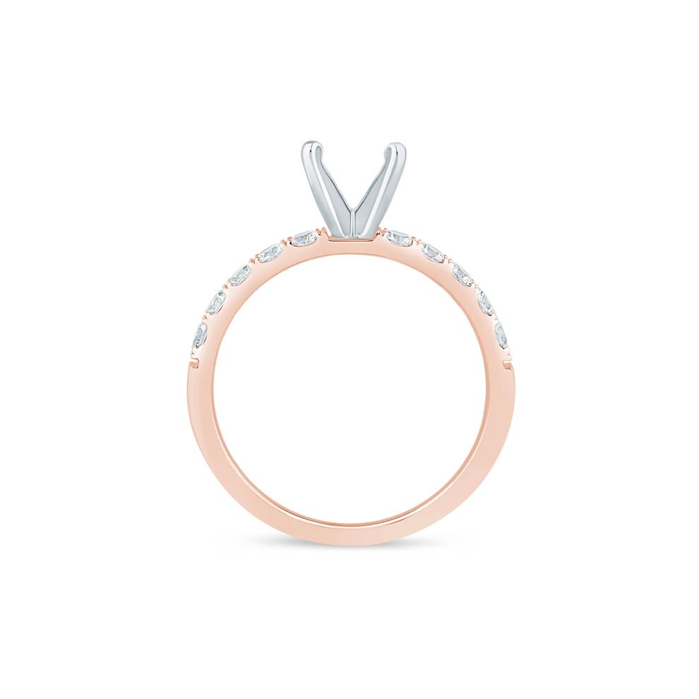 Diamond Semi-Mount Engagement Ring in 14K White and Rose Gold (1/2 ct. tw.) (Setting Only) – Image 4 of 6