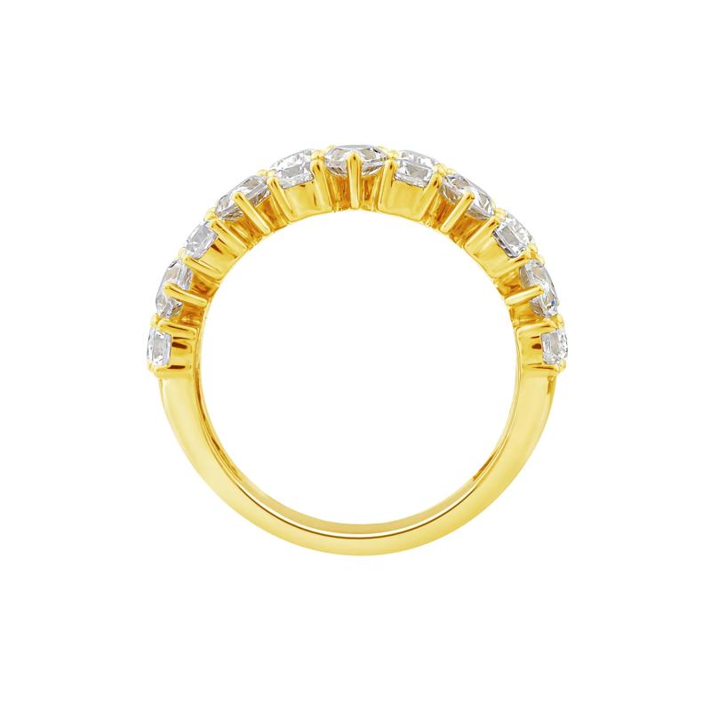 Lab Grown Diamond Pear Wide Anniversary Band in 10K Yellow Gold &#40;3 ct. tw.&#41; – Image 2 of 3