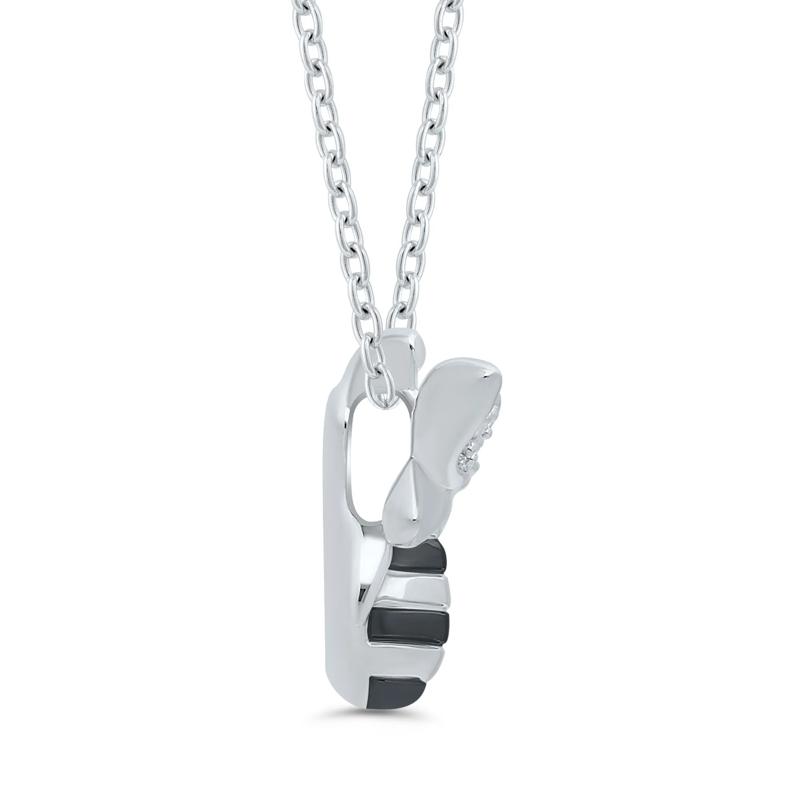 Bee Pendant with Diamond Accents in Sterling Silver – Image 2 of 3