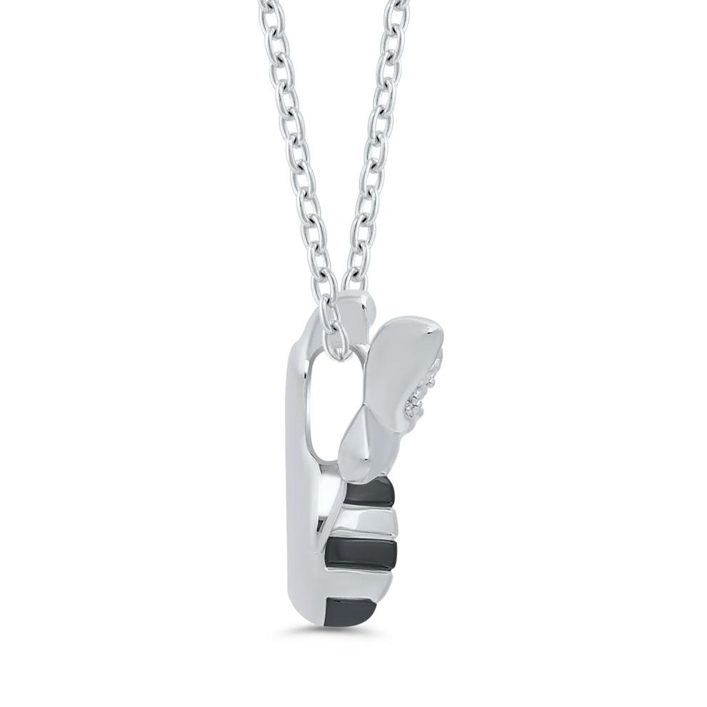 Bee Pendant with Diamond Accents in Sterling Silver – Image 2 of 3