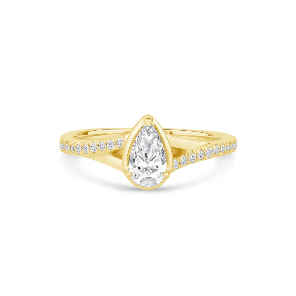 Pear-Shaped Diamond Engagement Ring in 14K Yellow Gold (5/8 ct. tw.) – Image 1 of 4