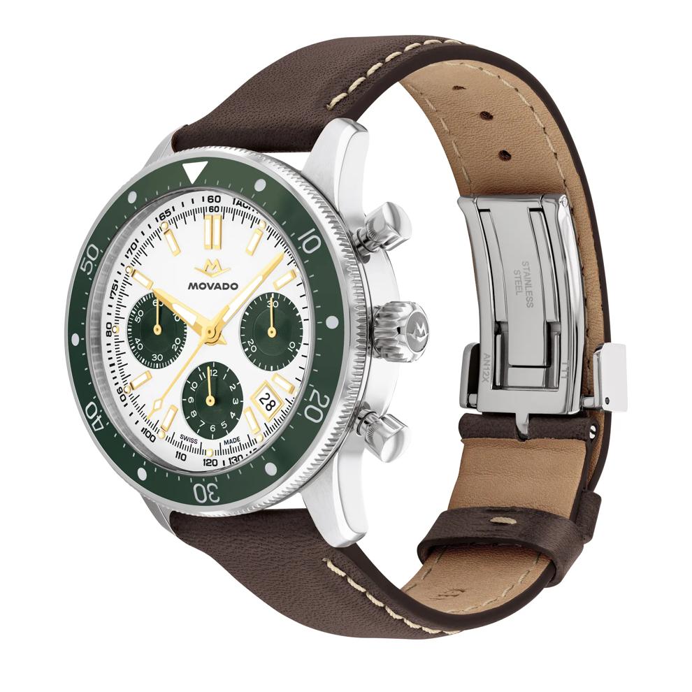 Men's Alta Super Sub Sea Chronograph Watch in Brown Leather – Image 2 of 3