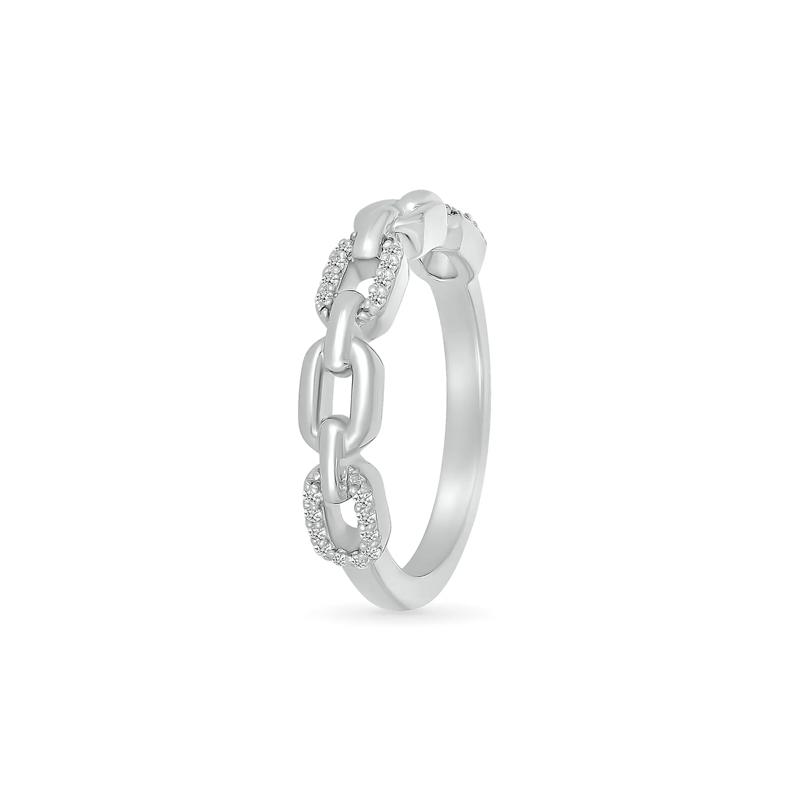 Diamond Chain Link Band in Sterling Silver &#40;1/8 ct. tw.&#41; – Image 5 of 5