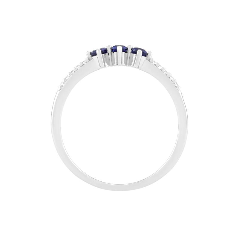 Lab-Created Blue Sapphire and Lab-Created White Sapphire Ring in Sterling Silver – Image 2 of 3