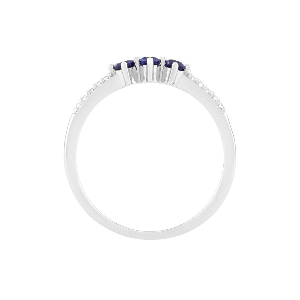 Lab-Created Blue Sapphire and Lab-Created White Sapphire Ring in Sterling Silver – Image 2 of 3