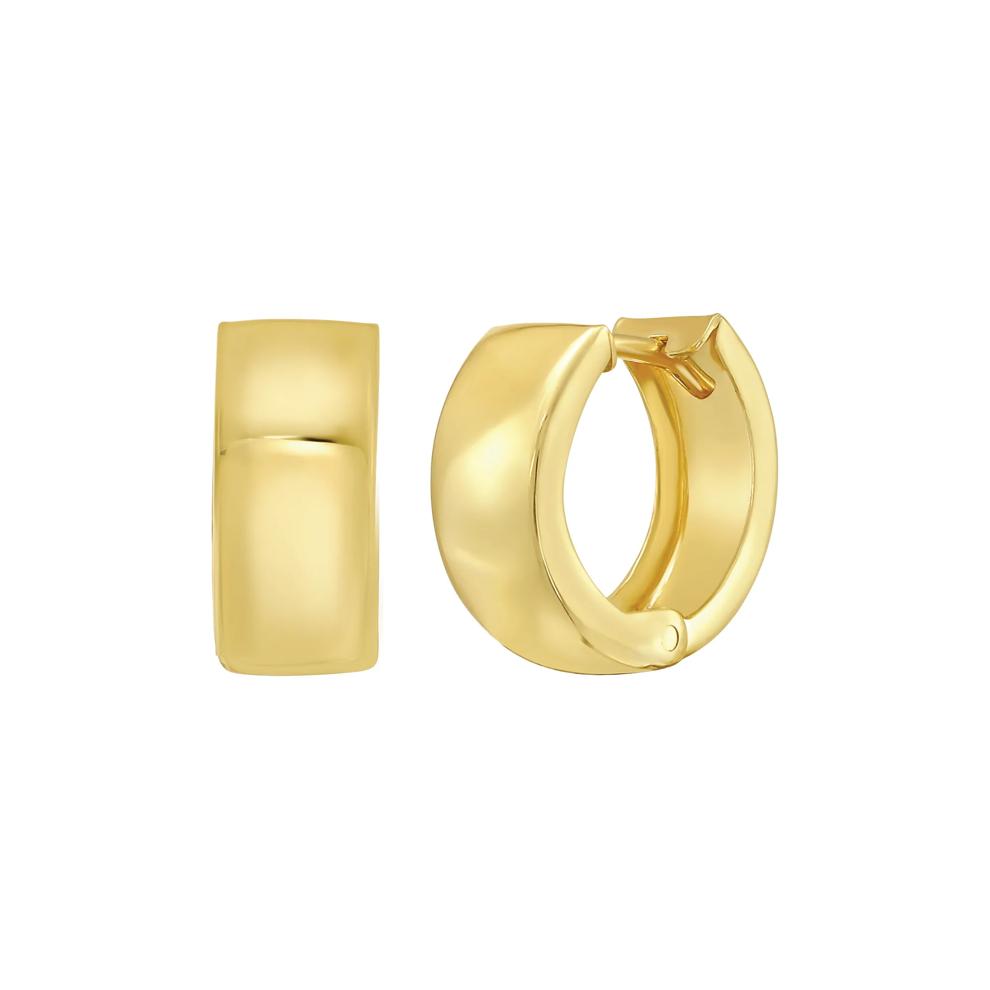 Huggie Hoop Earrings in 10K Yellow Gold, 4MM – Image 1 of 3