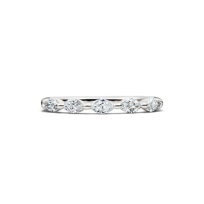 Lab Grown Diamond Marquise Anniversary Band in 14K White Gold &#40;1/2 ct. tw.&#41; – Image 1 of 4