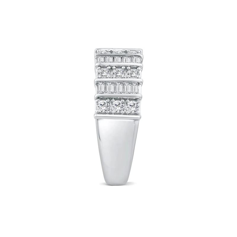 Round and Baguette Diamond Band in 14K White Gold &#40;1 ct. tw.&#41; – Image 3 of 3