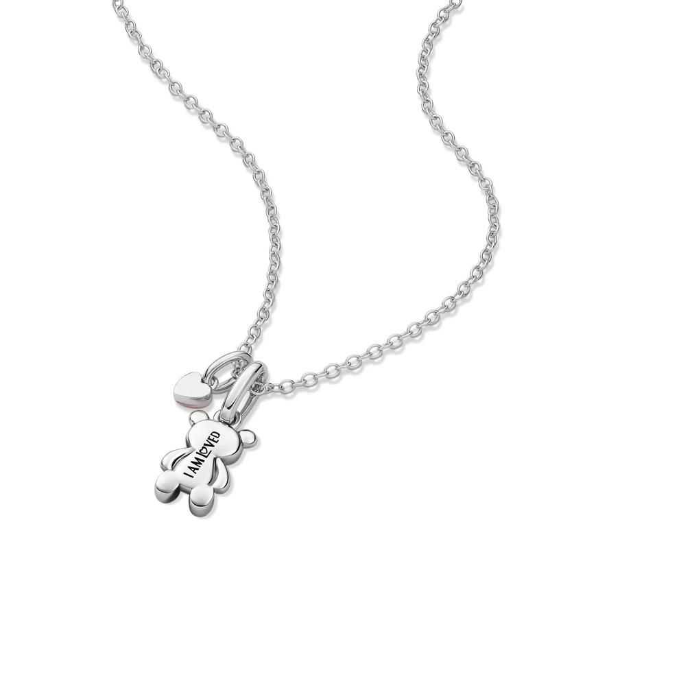 Lab Grown Diamond Accent Teddy Bear Pendant in Sterling Silver &amp; 10K Rose Gold – Image 5 of 5