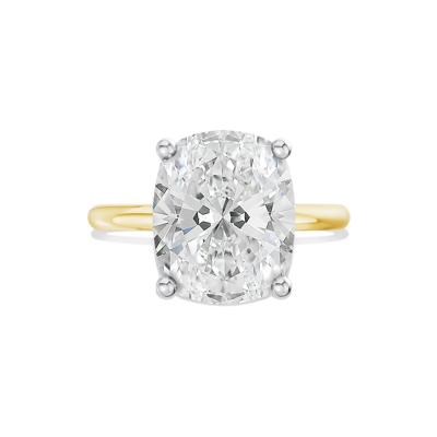 Lab Grown Diamond Elongated Cushion-Cut Engagement Ring in 14K Yellow and White Gold (6 ct. tw.)
