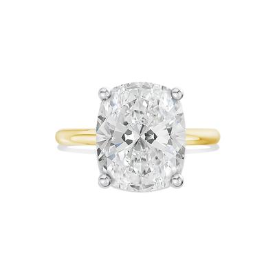 Lab Grown Diamond Elongated Cushion-Cut Engagement Ring in 14K Yellow and White Gold (6 ct. tw.)