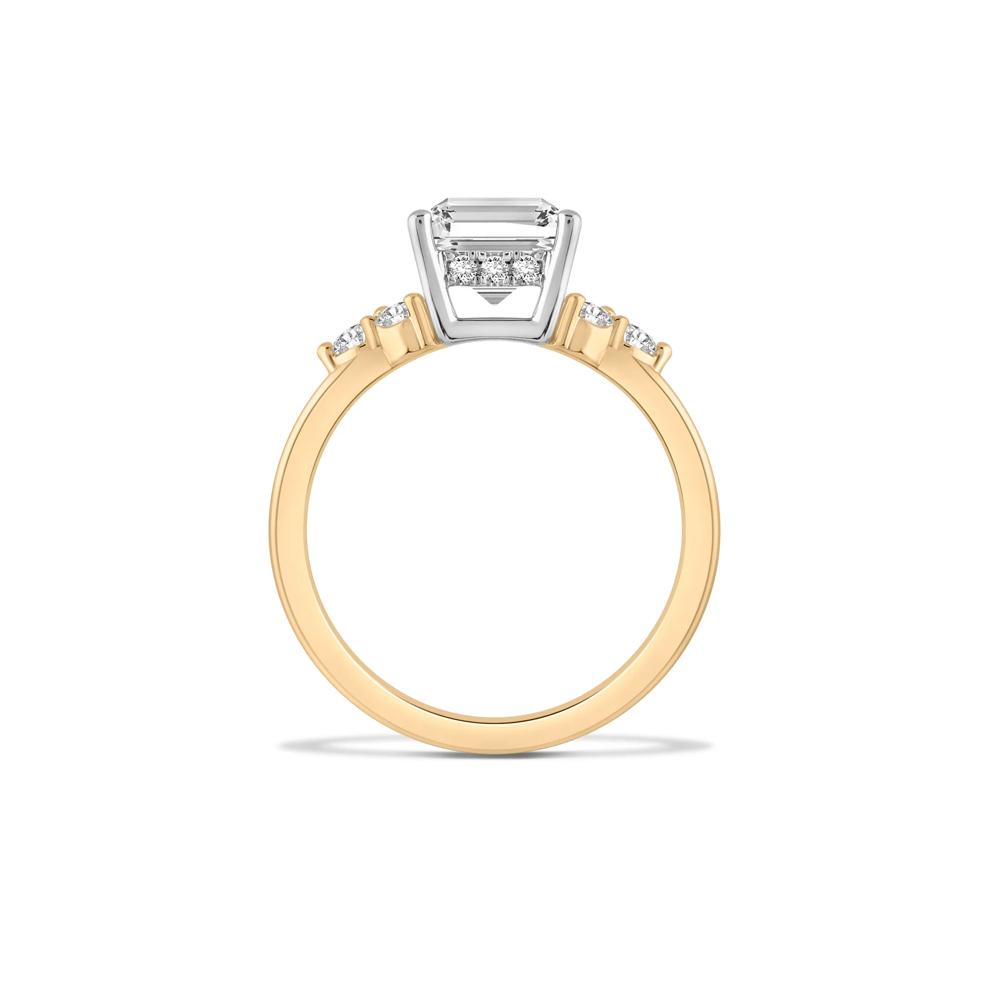 Lab Grown Diamond Emerald-Cut Engagement Ring in 14K Yellow &amp; White Gold (3 1/2 ct. tw.) – Image 2 of 4