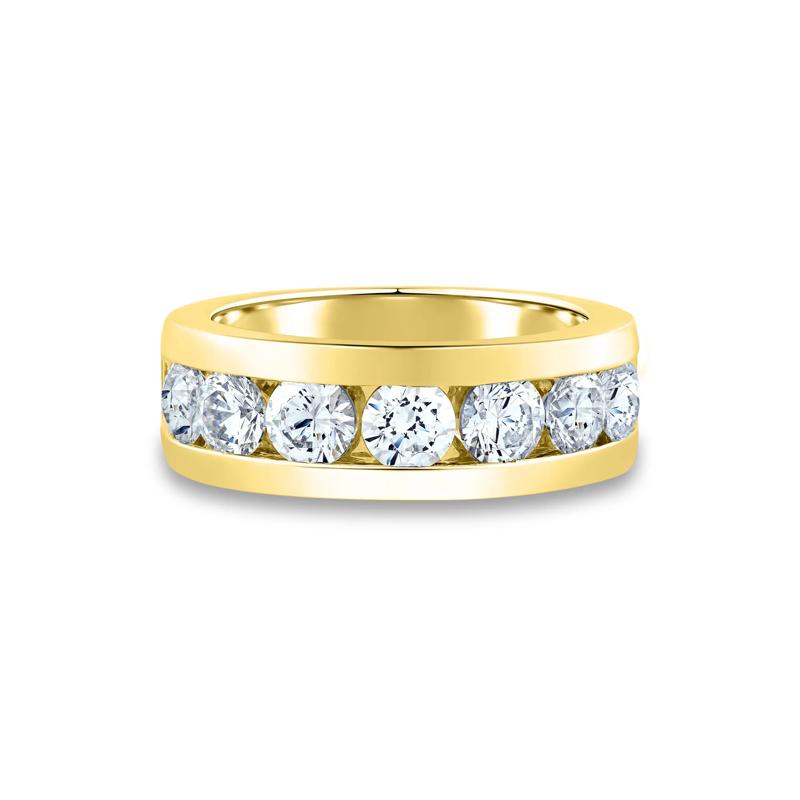 Men&rsquo;s Channel-Set Lab Grown Diamond Wedding Band in 10K Yellow Gold &#40;3 ct. tw.&#41; – Image 1 of 3