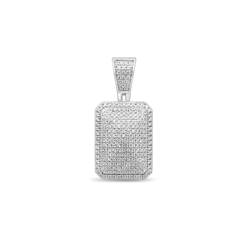 Diamond Dog Tag in Sterling Silver &#40;1/2 ct. tw.&#41; – Image 1 of 2