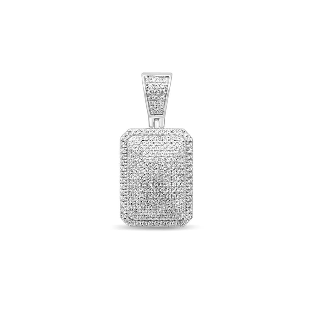 Diamond Dog Tag in Sterling Silver (1/2 ct. tw.) – Image 1 of 2