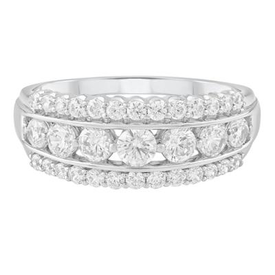 Diamond Multi-Row Wedding Band in 10K White Gold (1 ct. tw.)