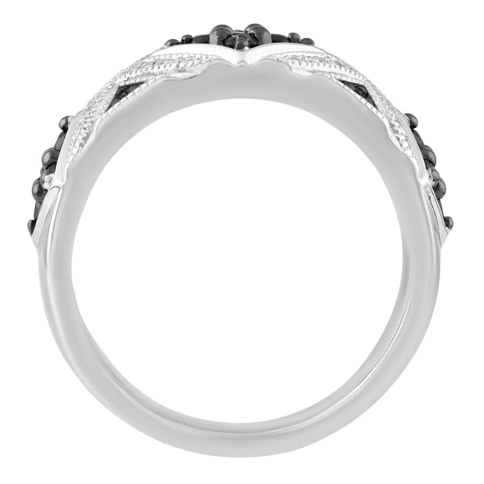Black &amp; White Diamond Ring in Sterling Silver (1/2 ct. tw.) – Image 2 of 3