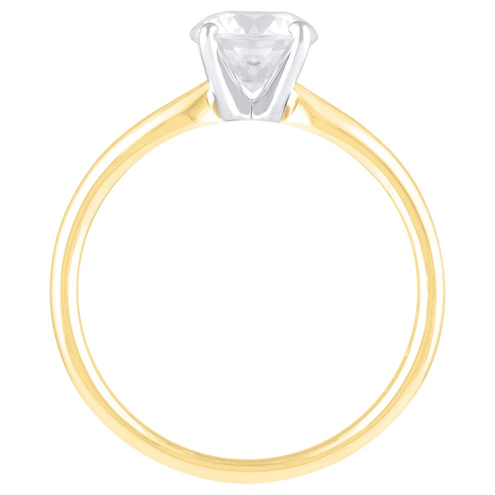 Solitaire Semi-Mount Engagement Ring in 14k Yellow and White Gold (Setting Only) – Image 3 of 6