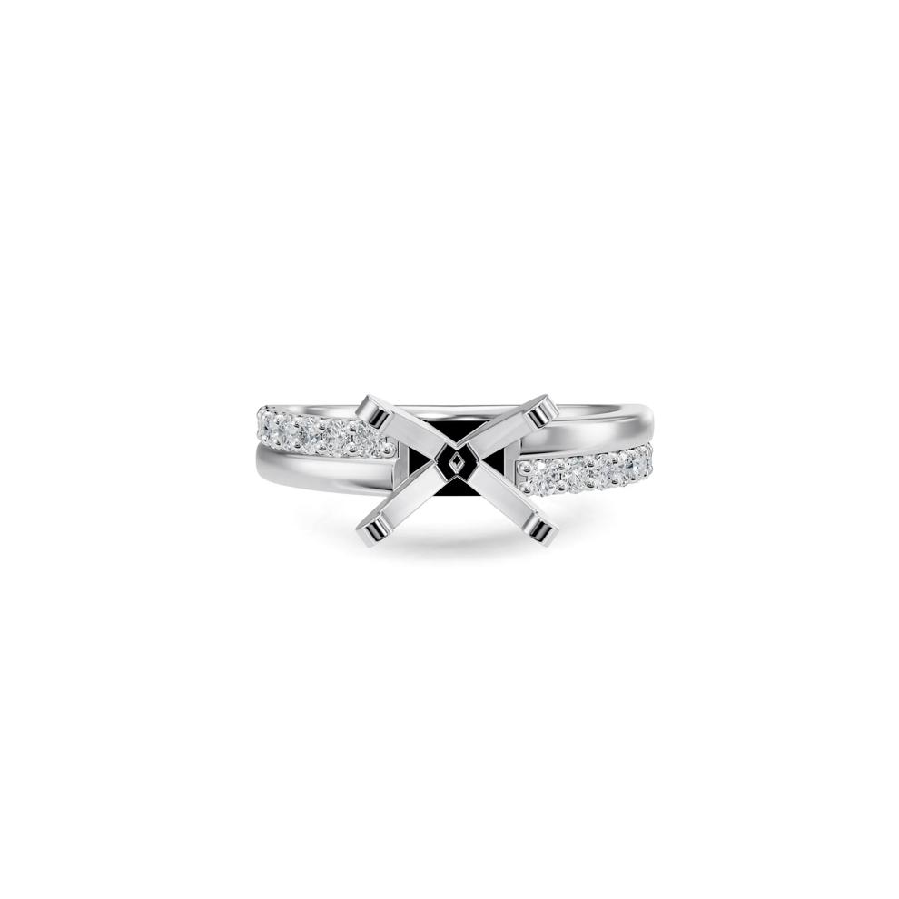 Lab Grown Diamond Semi-Mount Engagement Ring in 14K White Gold (Setting Only) – Image 2 of 6
