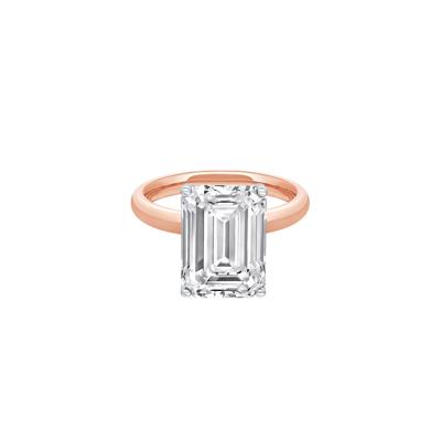 Lab Grown Diamond Emerald-Cut Solitaire Ring in 14K Rose & White Gold (6 ct.)