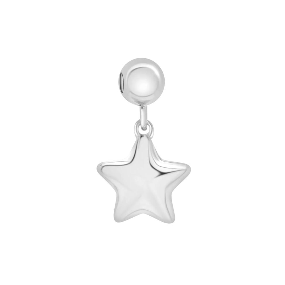 Diamond Accent Puff Star Bead Charm in Sterling Silver – Image 3 of 3