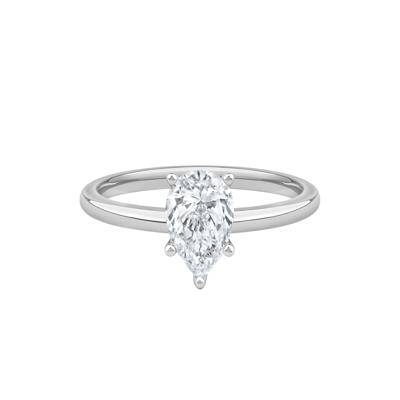 Diamond Pear-Shaped Solitaire Engagement Ring in 14K Gold