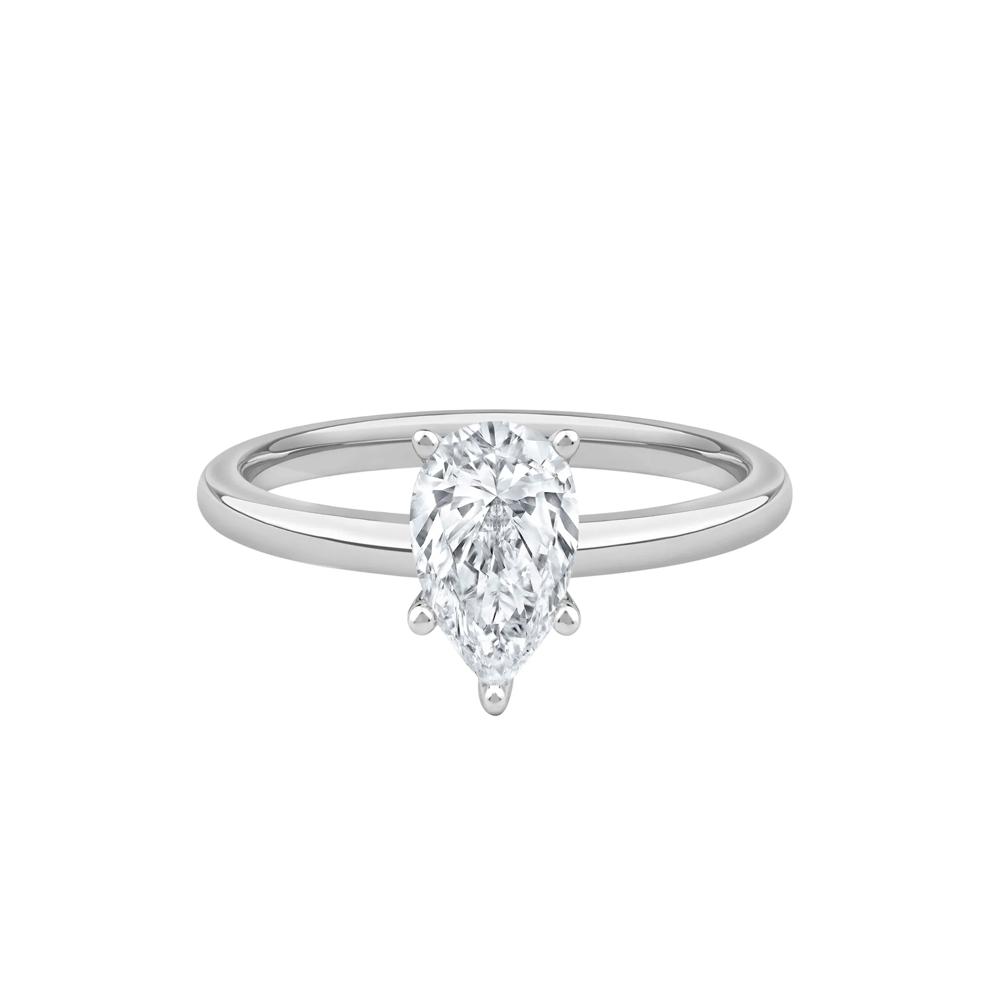 Diamond Pear-Shaped Solitaire Engagement Ring in 14K White Gold (1 ct.) – Image 1 of 5
