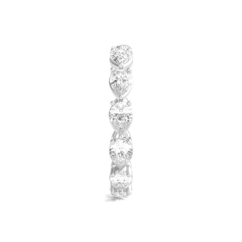 Pear-Cut Lab Grown Diamond Eternity Band in 14k White Gold &#40;2 ct. tw.&#41; – Image 3 of 3