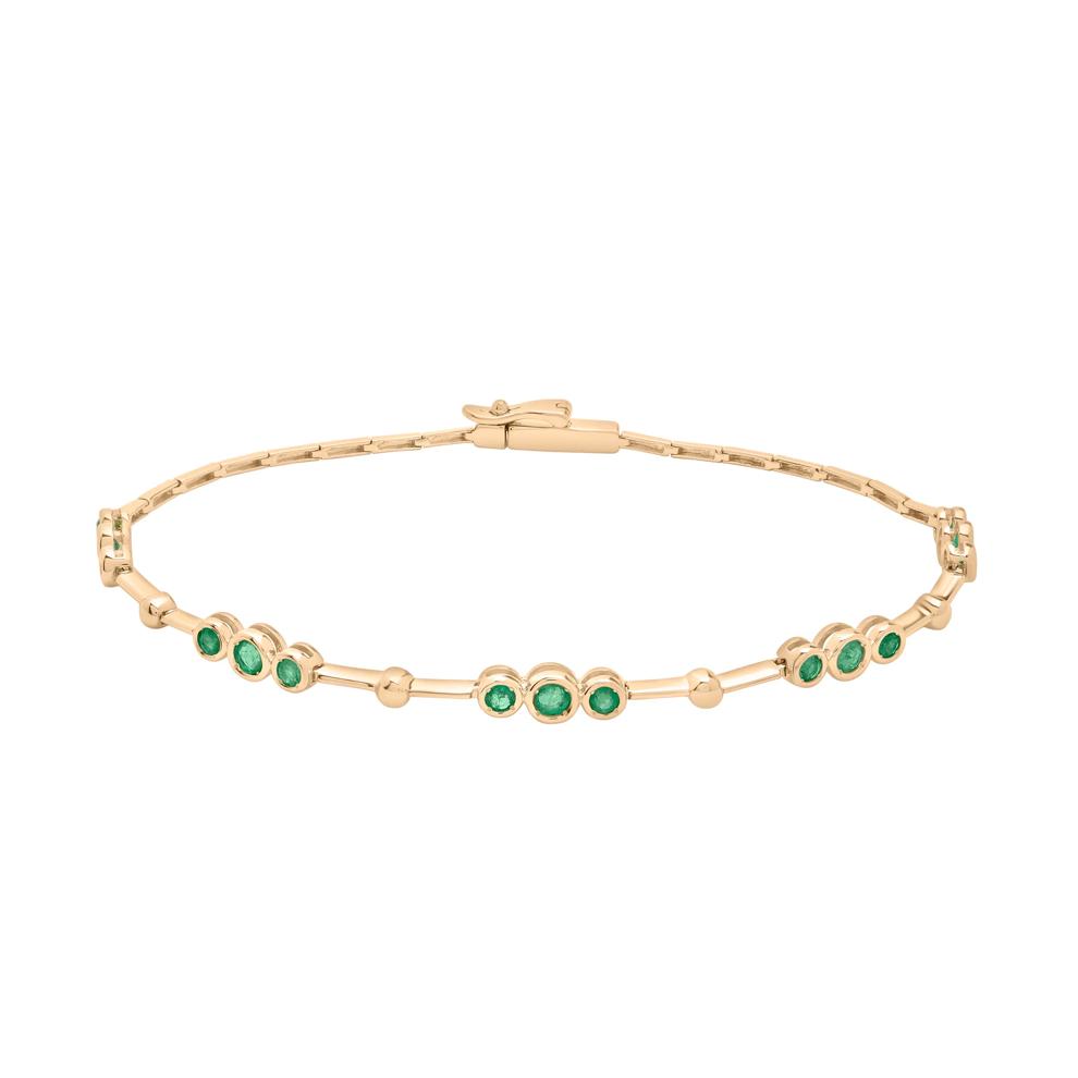 Emerald Bezel Link Bracelet in 14K Yellow Gold – Image 1 of 1